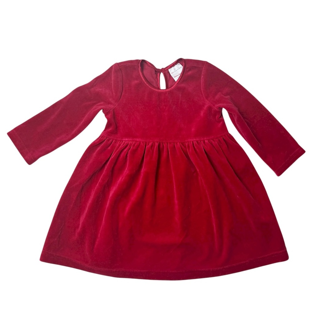 Hanna Andersson Red Velvety Holiday Dress Cotton Blend 18-24 Months